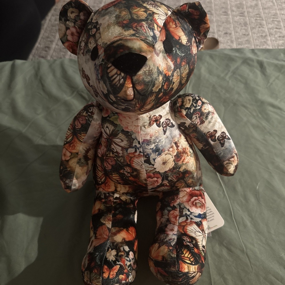 Johnny Was Teyros Velvet Floral Butterflies Teddy Bear NWT